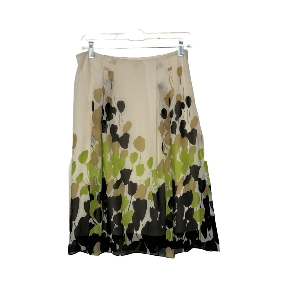 Cato Cream Green And Black Fair Skirt Size 8 Side Zipper